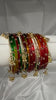 ANML - LPH Multicolor Glass Bangle Set with Gold Ghungroo Latkan Kadas (Copy)