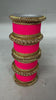 1186- Hot Pink Velvet Bangle Set for Both Hands – Antique Gold Bridal