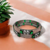 AD Victorian Polish Bangles with American Diamond and Hydro Green Stones ADB17