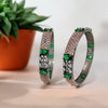 AD Victorian Polish Bangles with American Diamond and Hydro Green Stones ADB17