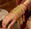 1249- Gold Color Bangle set with Kalire for Wedding, Anniversary Indian Jewelry - Zenia Creations