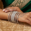 Indian Metal Bangle Set With Rhinestones 6 Piece #kp4017 - Zenia Creations