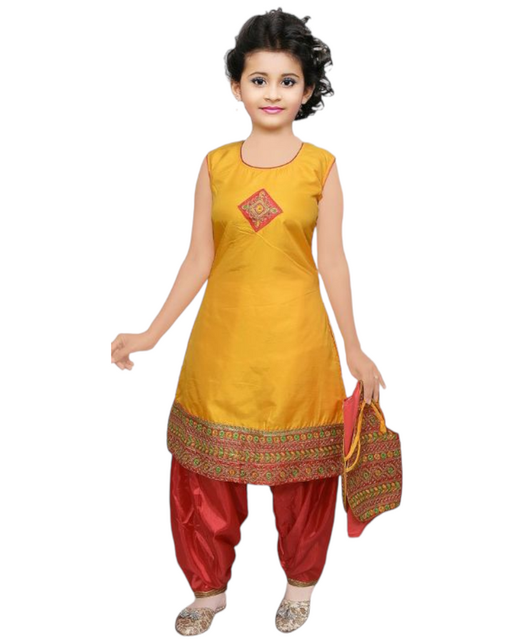 Girls Indian Party Dress Kurti Jackets Patiala Dhoti Style Pants Dupatta Z11 - Zenia Creations