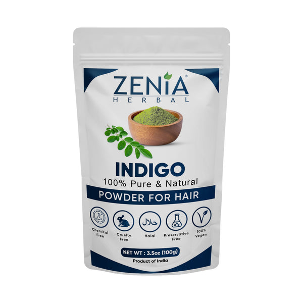 100g Zenia Indigo Powder Hair / Beard Dye Color  2024 Crop