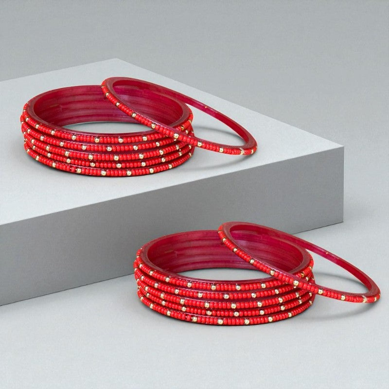 Mera Bharat - Indian Glass Bangles Churiyan Set With Hand Work MB #1