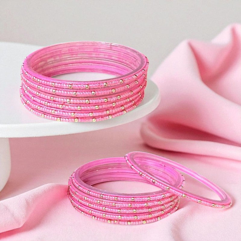 Mera Bharat - Indian Glass Bangles Churiyan Set With Hand Work MB #2