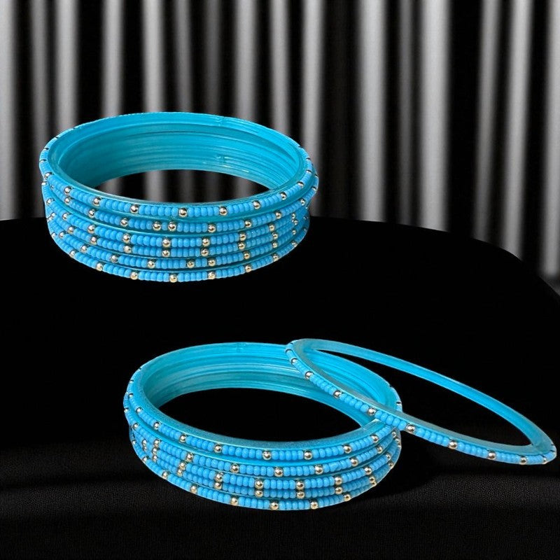 Mera Bharat - Indian Glass Bangles Churiyan Set With Hand Work MB #2