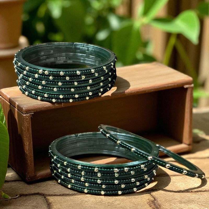 Mera Bharat - Indian Glass Bangles Churiyan Set With Hand Work MB #2