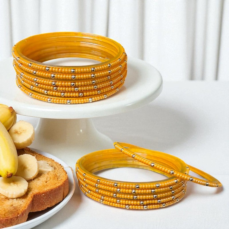 Mera Bharat - Indian Glass Bangles Churiyan Set With Hand Work MB #2