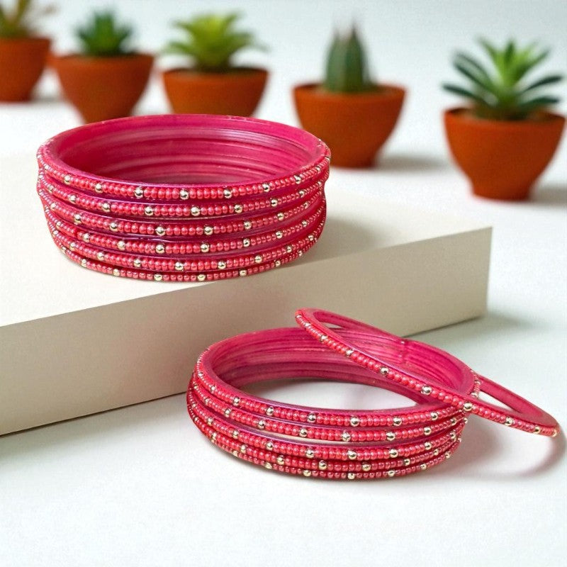 Mera Bharat - Indian Glass Bangles Churiyan Set With Hand Work MB #1