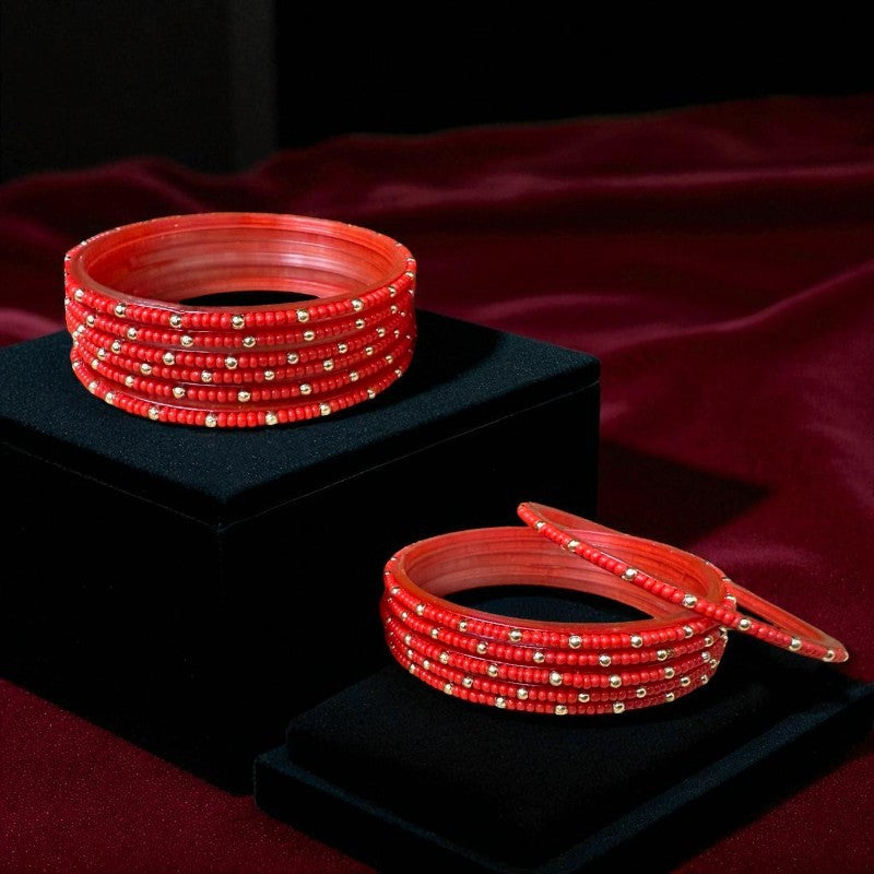 Mera Bharat - Indian Glass Bangles Churiyan Set With Hand Work MB #2