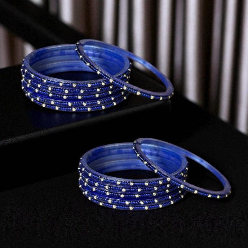 Mera Bharat - Indian Glass Bangles Churiyan Set With Hand Work MB #1