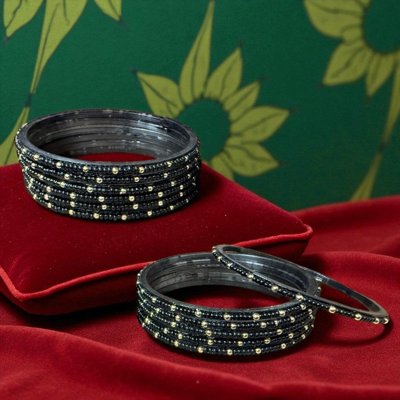 Mera Bharat - Indian Glass Bangles Churiyan Set With Hand Work MB #1