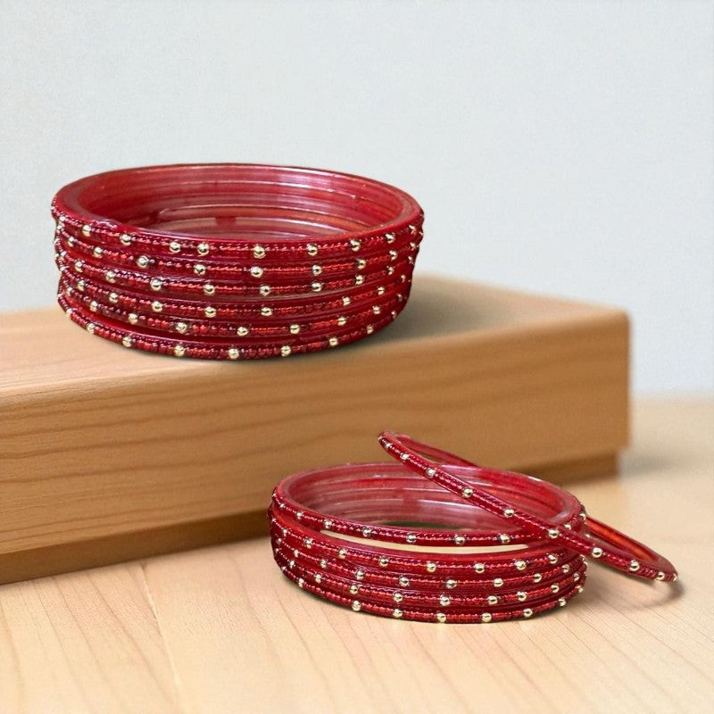 Mera Bharat - Indian Glass Bangles Churiyan Set With Hand Work MB #1