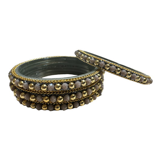 Morni - Indian Glass Colorful Bangles Churiyan Set With Hand Work