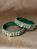 Zenia's Broad Bangle set pack of 2 studded with stone #Z28