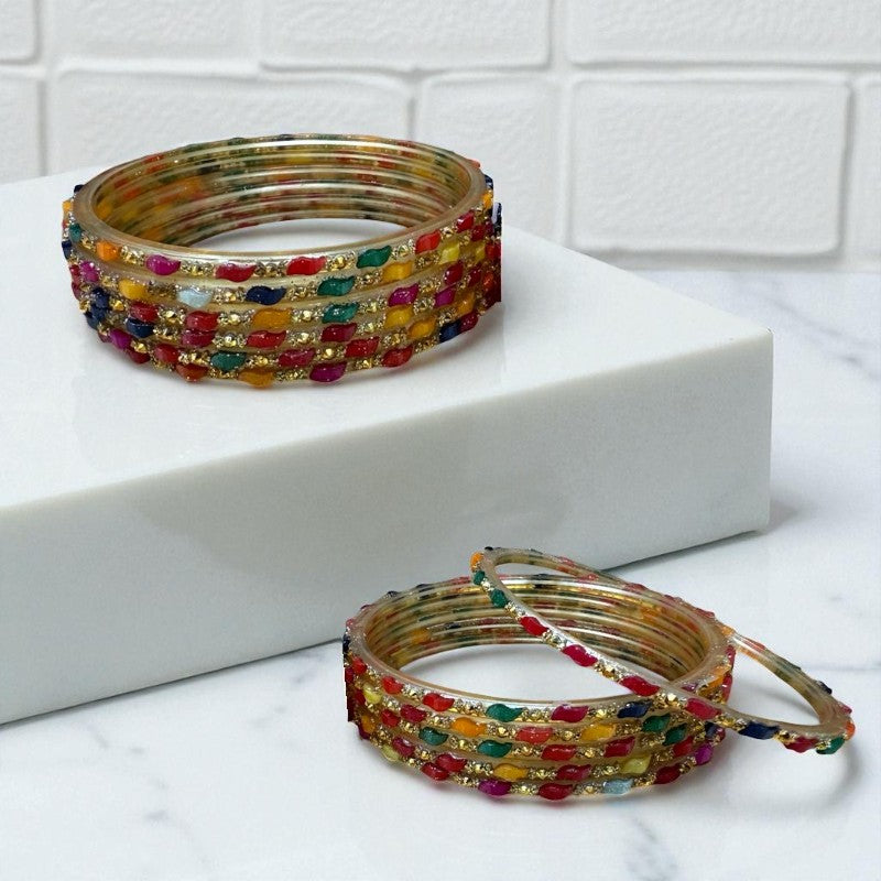 Set  of 12 Pooja - Indian Glass Bangles Churiyan Set various Colors and Sizes MP