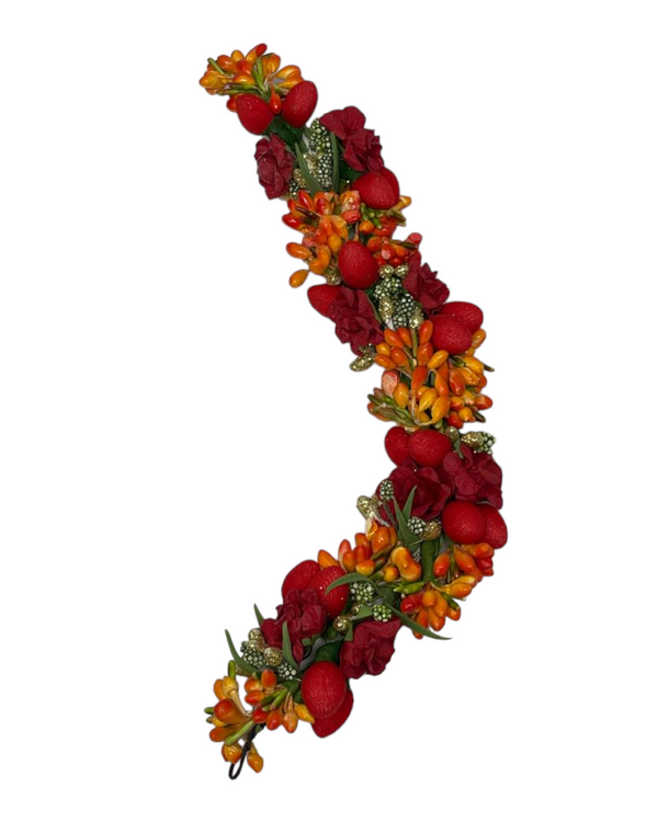 Red & Orange Hair Style Artificial Flower Decoration Or Updo HFD1