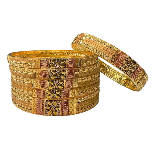 24k 1 Gram Gold Plated Hand Crafted With Meenakari 6pc Bangles Set GB19