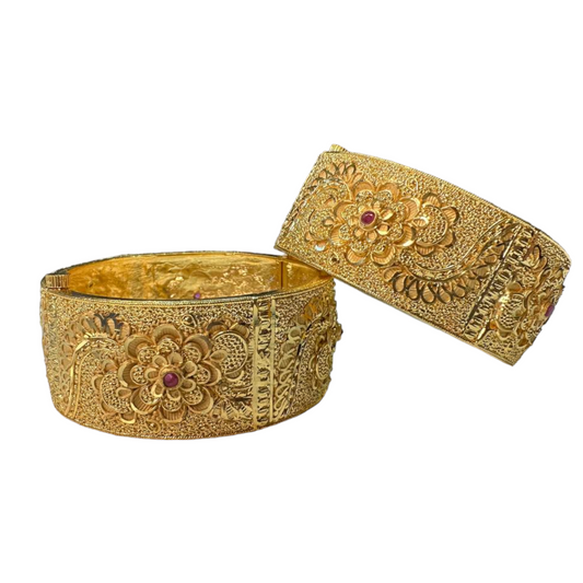 Buy JFL - Jewellery for Less Ethnic 1 Gram Gold Plated Floral Design  Openable Kada for women & Girls,Valentine at Amazon.in