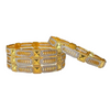 4pc Gold And Rhodium Plated Two Tone Dubai Style Bangle Set #DS10