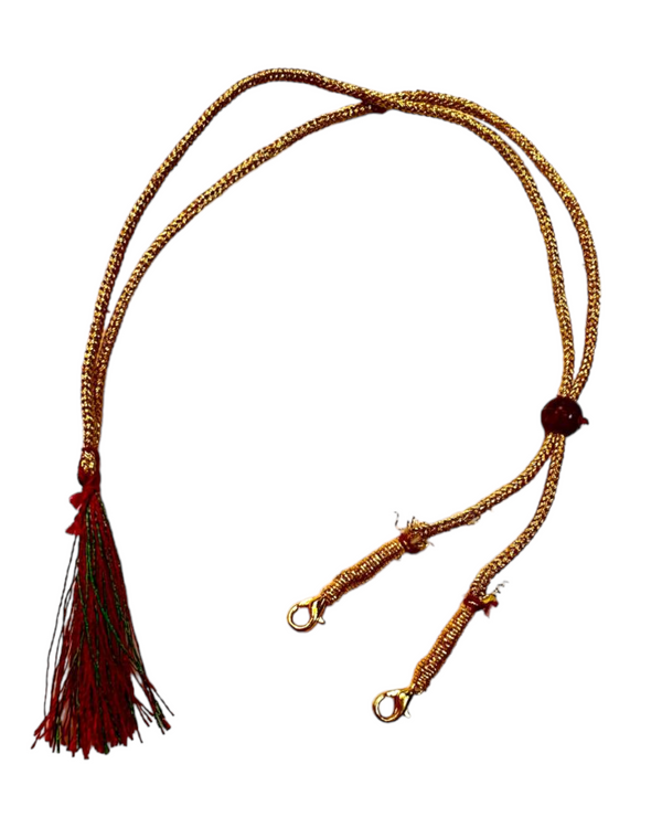 Adjustable Gold Necklace Extension Thread Necklace Cord Zari Dori With Clip