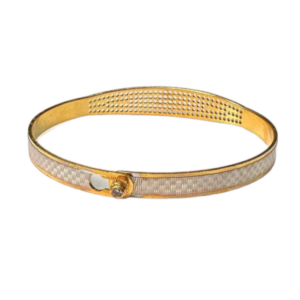 Openable Gold And Rhodium Plated Two Tone Dubai Style Bracelet #DS24