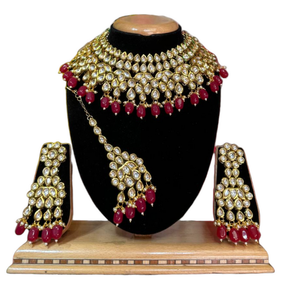 Bridal Kundan Necklace, Earrings & Mang Tikka Set #KB6