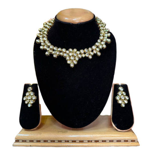 Kundan Necklace & Earrings Set With Meenakari #KS24