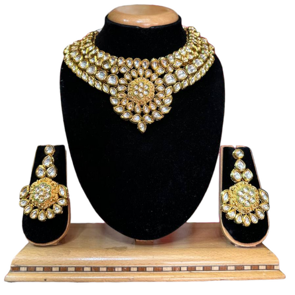 Kundan Necklace & Earrings Set With Meenakari #KS26