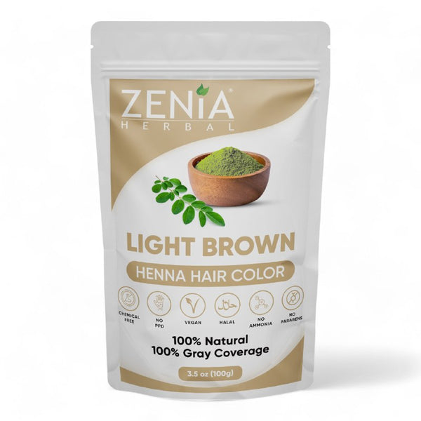 Zenia Light Brown Color Organic Henna Hair 100g