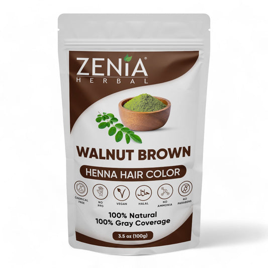 Zenia Organic Henna Hair Color Walnut Brown 100g