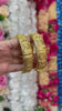 24k 1 Gram Gold Plated Hand Crafted 2pc Openable Kada Bracelet Set GK12