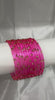 ANML - Pink Glass Bangle Set with Gold Ghungroo Latkan Kadas