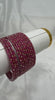 GlitStonB - Strawberry Glass Bangle Set with Golden Champagne Stone Work