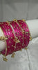 ANML - Gajri Glass Bangle Set with Gold Ghungroo Latkan Kadas