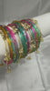 ANML - L-MLT Multicolor Glass Bangle Set with Gold Ghungroo Latkan Kadas