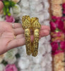 24k 1 Gram Gold Plated Rajasthani Hasli Kadli 2pc Openable Kada Bracelet Set GK5