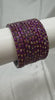 GlitStonB - Wine Glass Bangle Set with Golden Champagne Stone Work