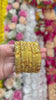 24k 1 Gram Gold Plated Hand Crafted With Ruby 6pc Bangles Set GB27