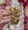 24k 1 Gram Gold Plated Rajasthani Hasli Kadli 2pc Openable Kada Bracelet Set GK10
