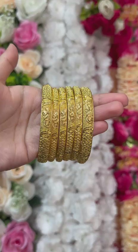 One Gram Gold Ruby Bangles - South India Jewels