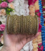 Antique Gold Indian Bridal Chuda Churiyan Metal Kangan Bangles Set