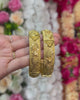 24k 1 Gram Gold Plated Hand Crafted 2pc Openable Kada Bracelet Set GK22