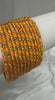 ANML - Mustard Haldi Glass Bangle Set with Gold Stone Work Haldi Ceremony Churi