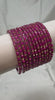 GlitStonB - Rani Glass Bangle Set with Golden Champagne Stone Work