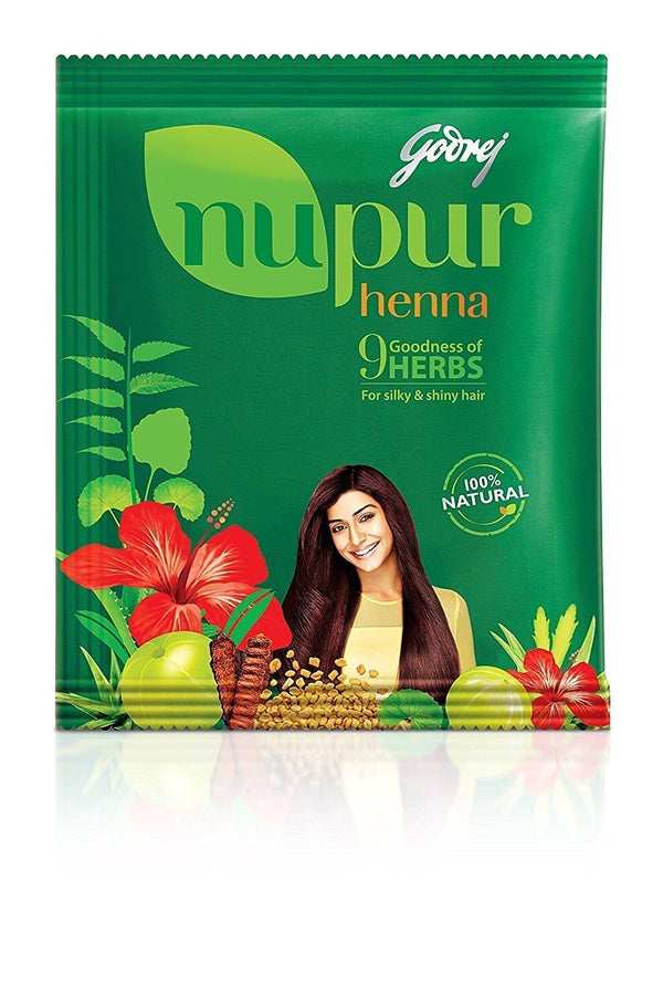Godrej Nupur Henna Powder with 9 Herbs for Hair Dye 400 Gm