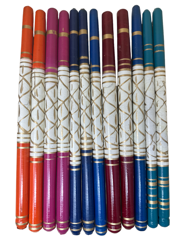 300 Sticks ( 150 Pairs) Sankheda Colorful Wooden Dandiya Sticks Navratri Ras Garba Dance (Copy)