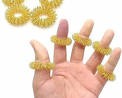 Assorted Gold & Silver Acupressure Massage Finger Rings | Stress Relief and Pain Relief Jewelry