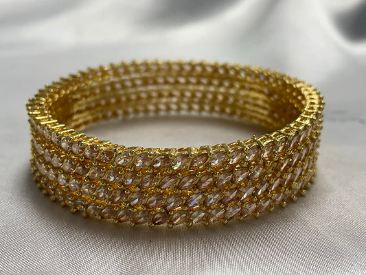 WAD7 - Marquise-Cut American Diamond Broad Bangle